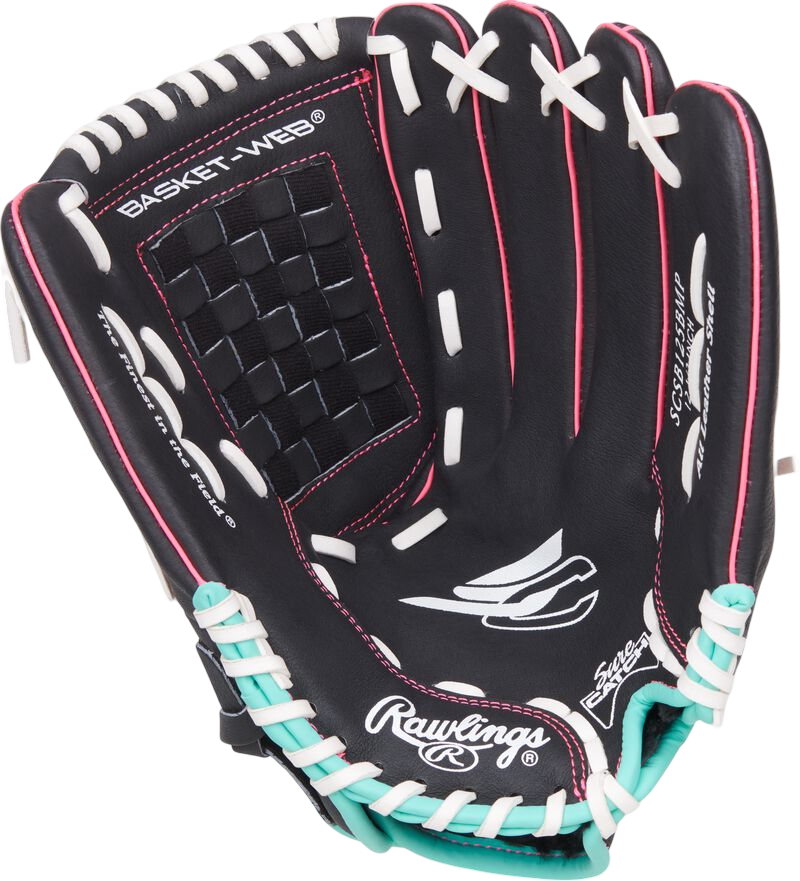 Rawlings Sure Catch Softball 12.5" Youth Glove Black/Mint/Pink RHT