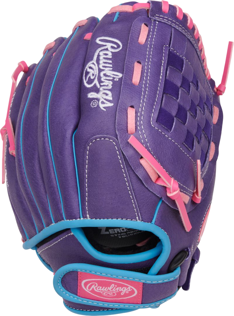 Rawlings Sure Catch Softball 11.5" Youth Glove Purple/Pink/Columbia Blue RHT