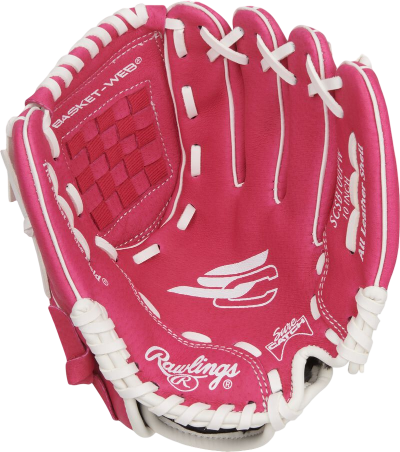 Rawlings Sure Catch Softball 10'' Youth Glove Pink/White RHT