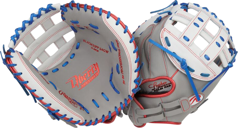 Rawlings Liberty Advance 33" Softball Catcher Glove Gray/White/Royal RHT