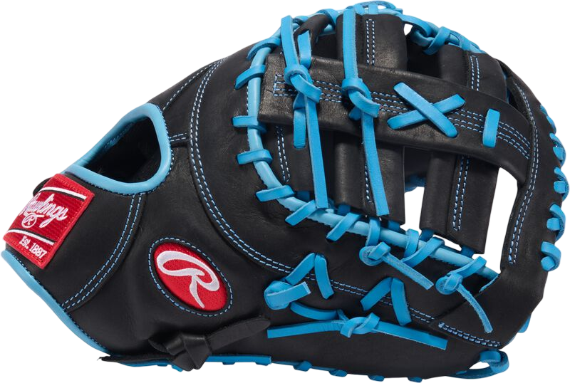 Rawlings R9 13" First Base Glove Black/Columbia Blue RHT