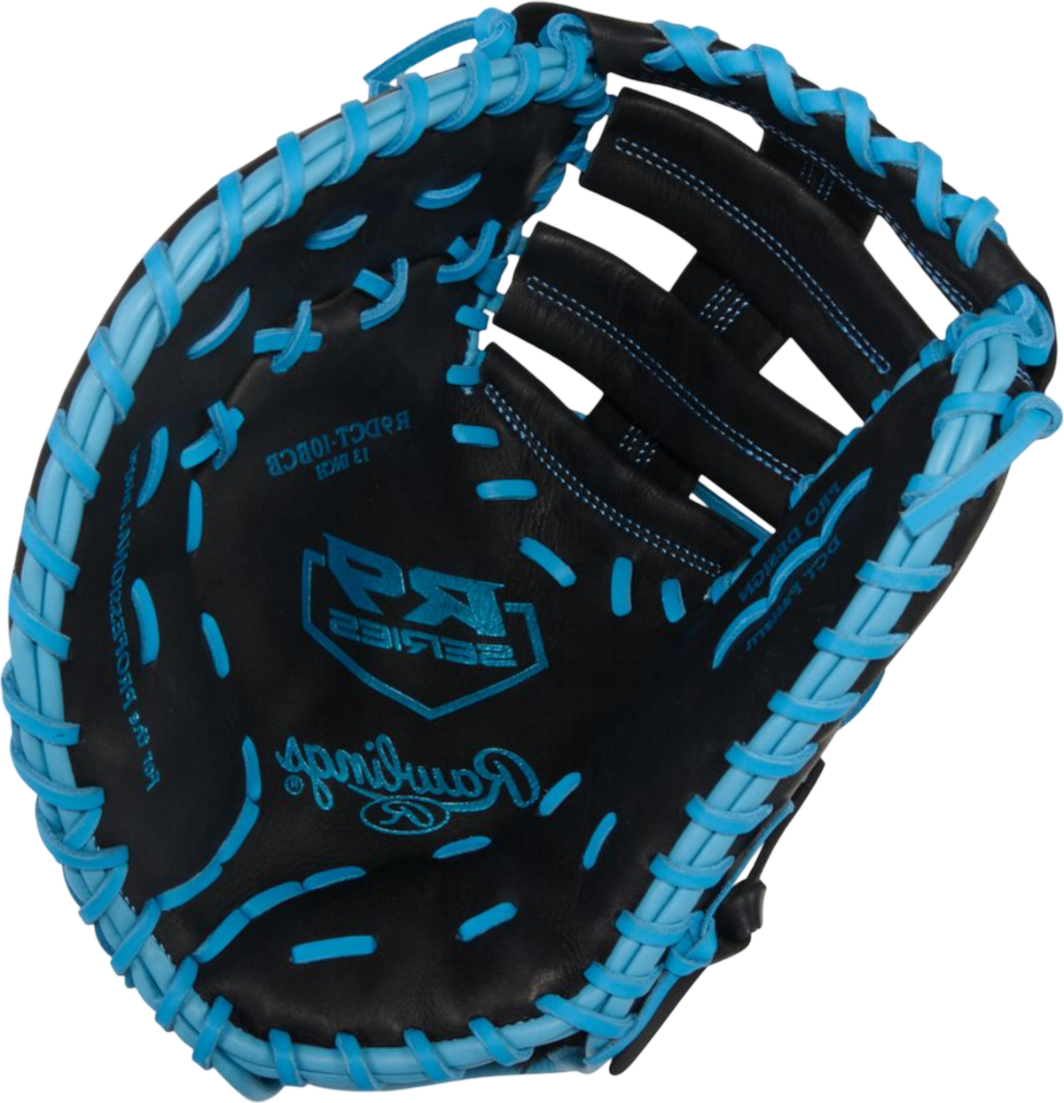 Rawlings R9 13" First Base Glove Black/Columbia Blue LHT