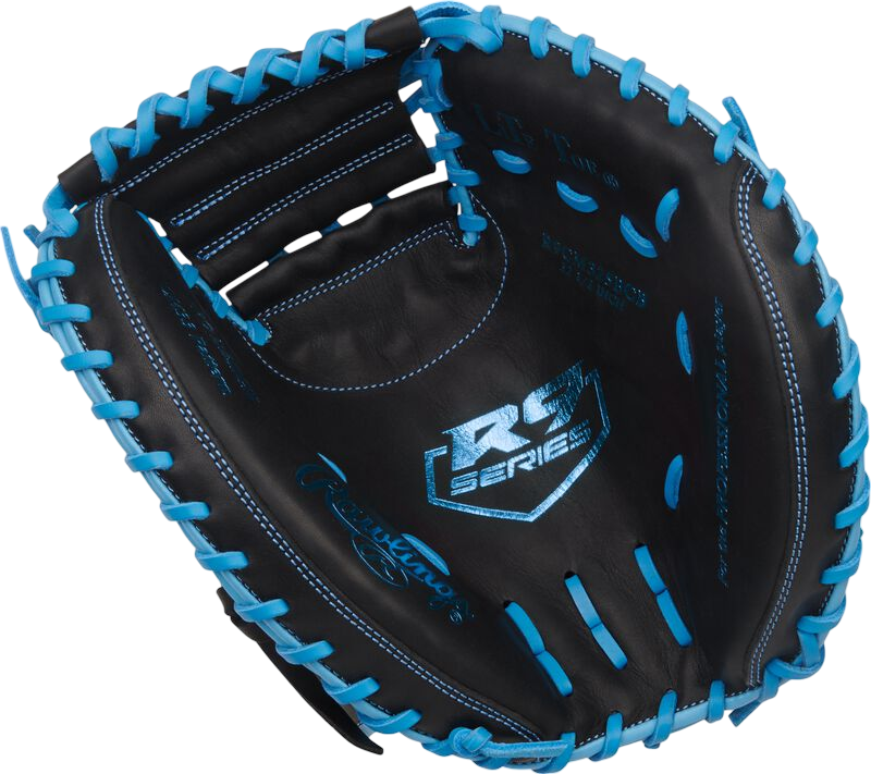Rawlings R9 32.5" Catcher Glove Black/Columbia Blue RHT