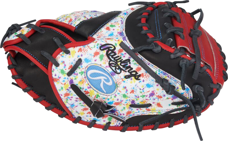 Rawlings Heart of the Hide 33.5" Catcher Glove Black/Red/Splatter RHT