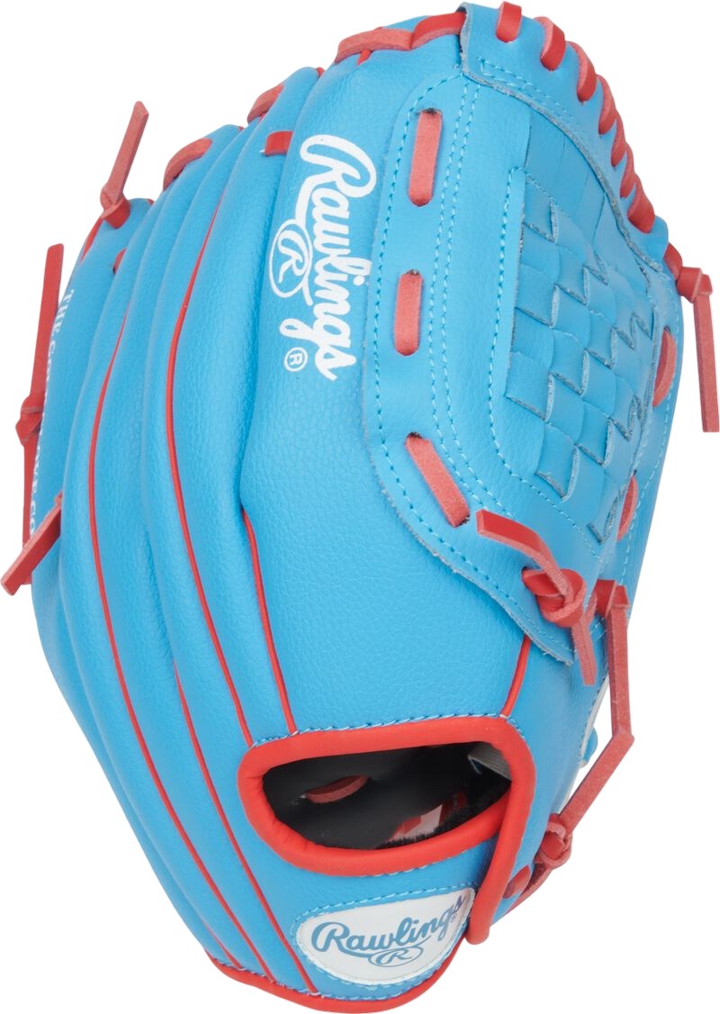 Rawlings Players Series 10.5" Youth Glove Columbia Blue/Red RHT