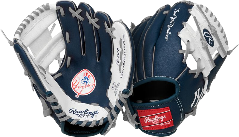 Rawlings Yankees Team Glove 10.0" Youth Glove Navy/White RHT