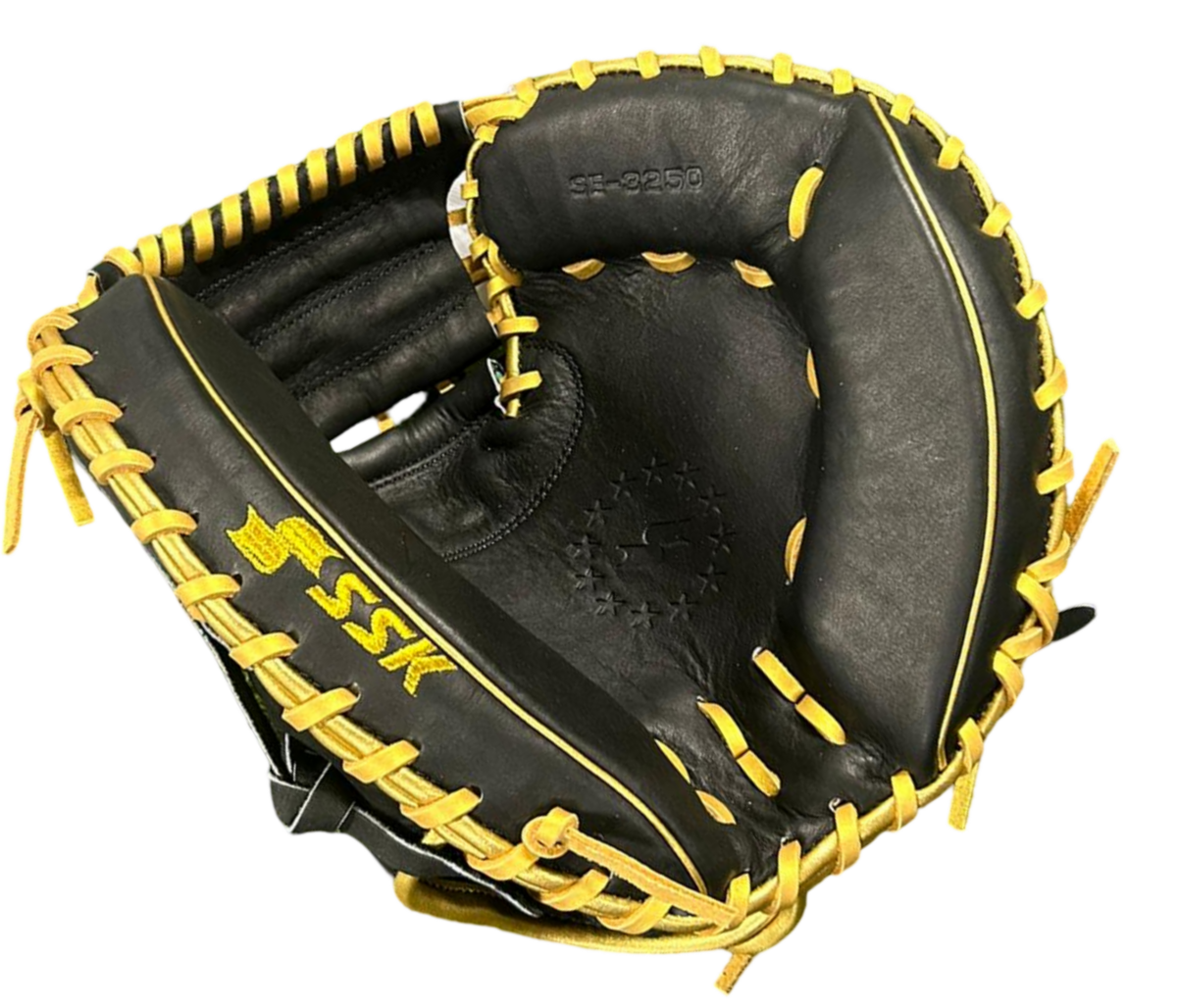 SSK EBC50 32.5" Catcher Glove Crocodile Pattern Black/Gold RHT