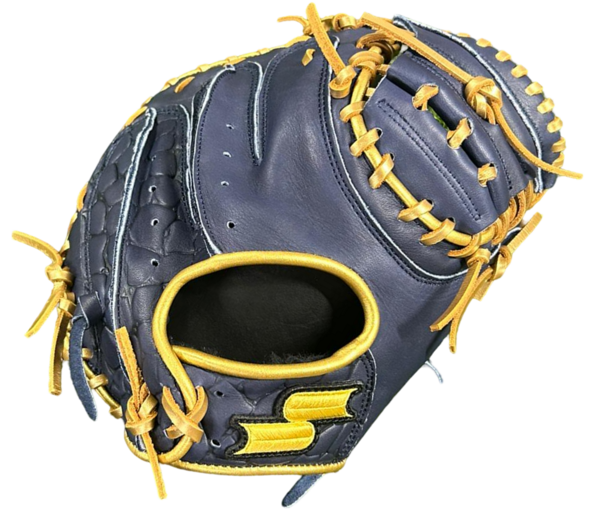 SSK EBC50 32" Catcher Glove Crocodile Pattern Navy/Gold RHT
