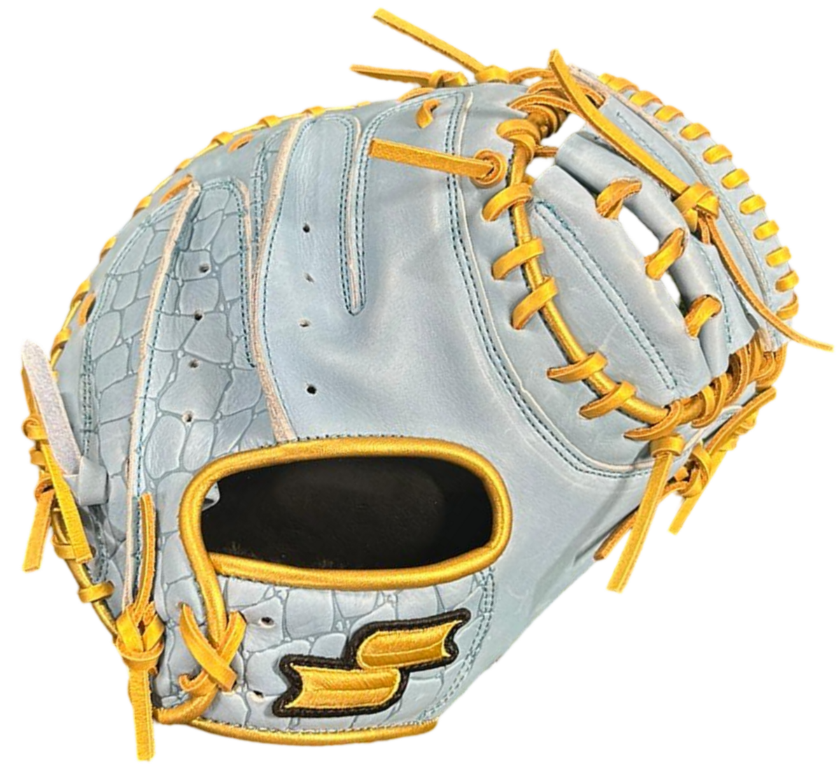 SSK EBC50 33" Catcher Glove Crocodile Pattern Colombia Blue/Gold RHT