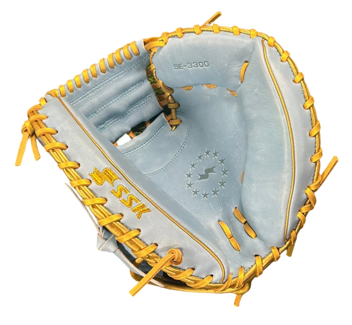 SSK EBC50 33" Catcher Glove Crocodile Pattern Colombia Blue/Gold RHT