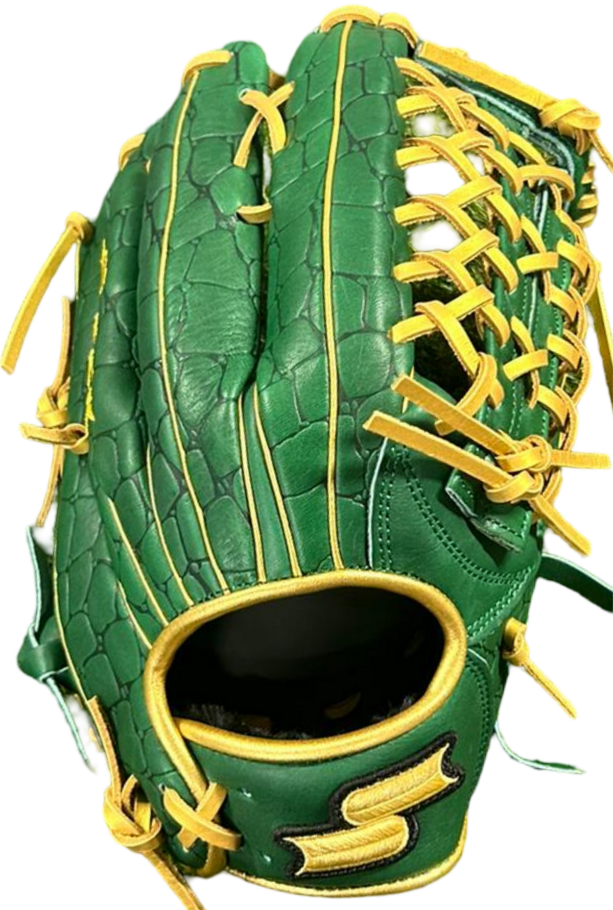 SSK EBC50 12.75" Outfield Glove Crocodile Pattern Dark Green/Gold RHT