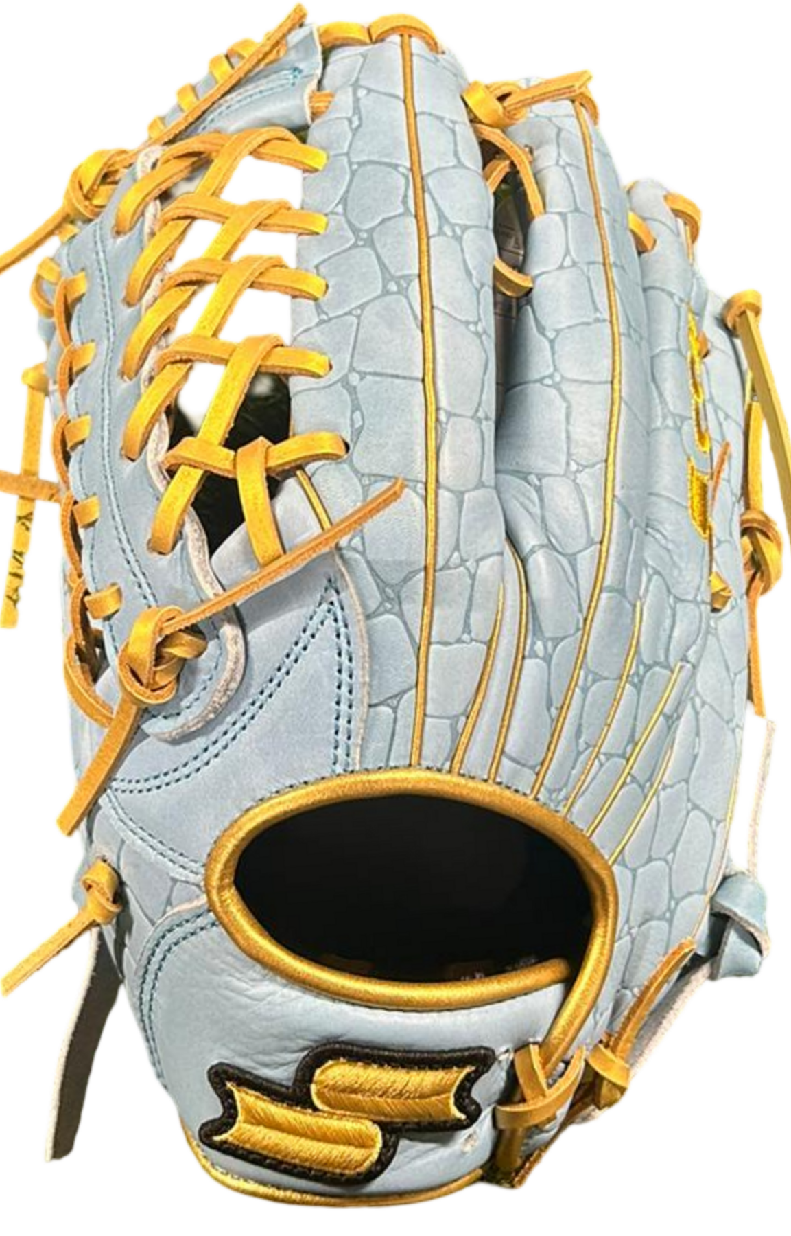SSK EBC50 12.5" Outfield Glove Crocodile Pattern Colombia Blue/Gold LHT