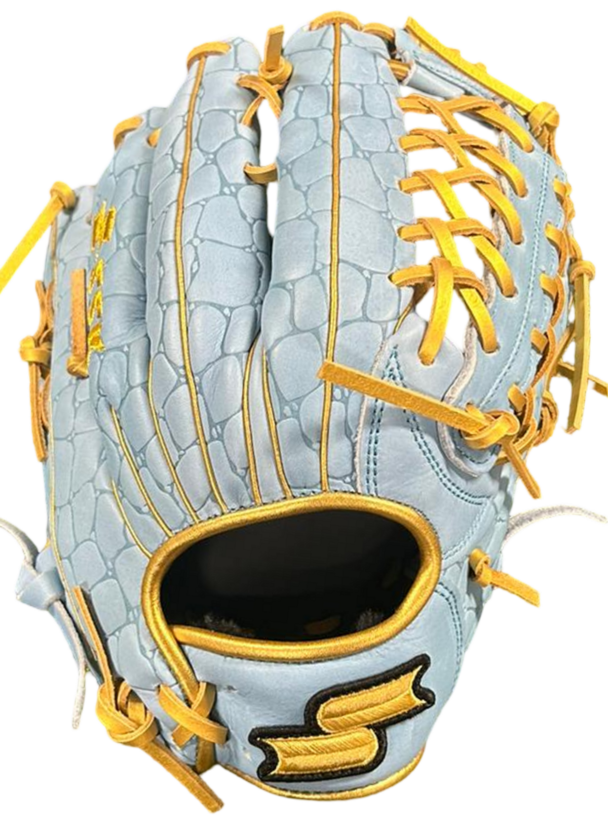 SSK EBC50 12.5" Outfield Glove Crocodile Pattern Colombia Blue/Gold RHT