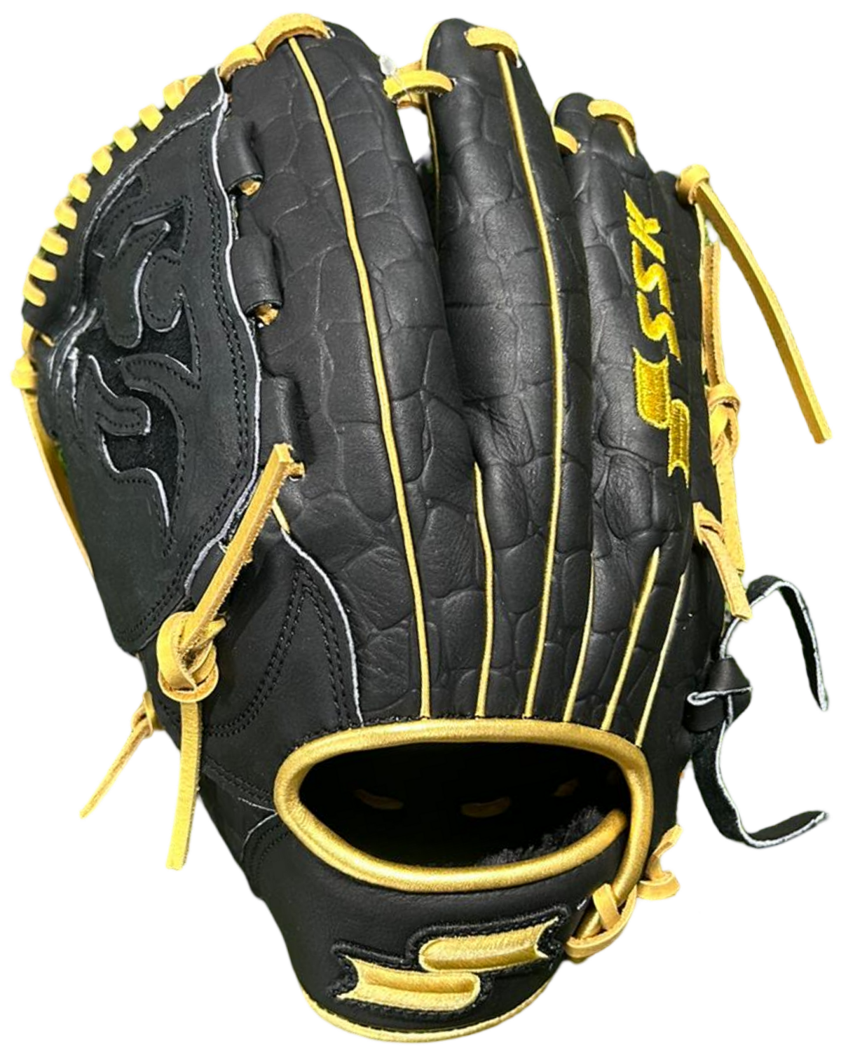 SSK EBC50 12" Pitcher/Infield Glove Crocodile Pattern Black/Gold LHT