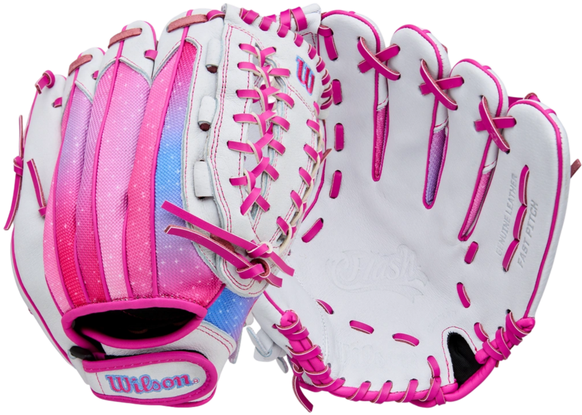 Wilson A440 12" Youth Outfield Glove White/Pink/Galaxy RHT