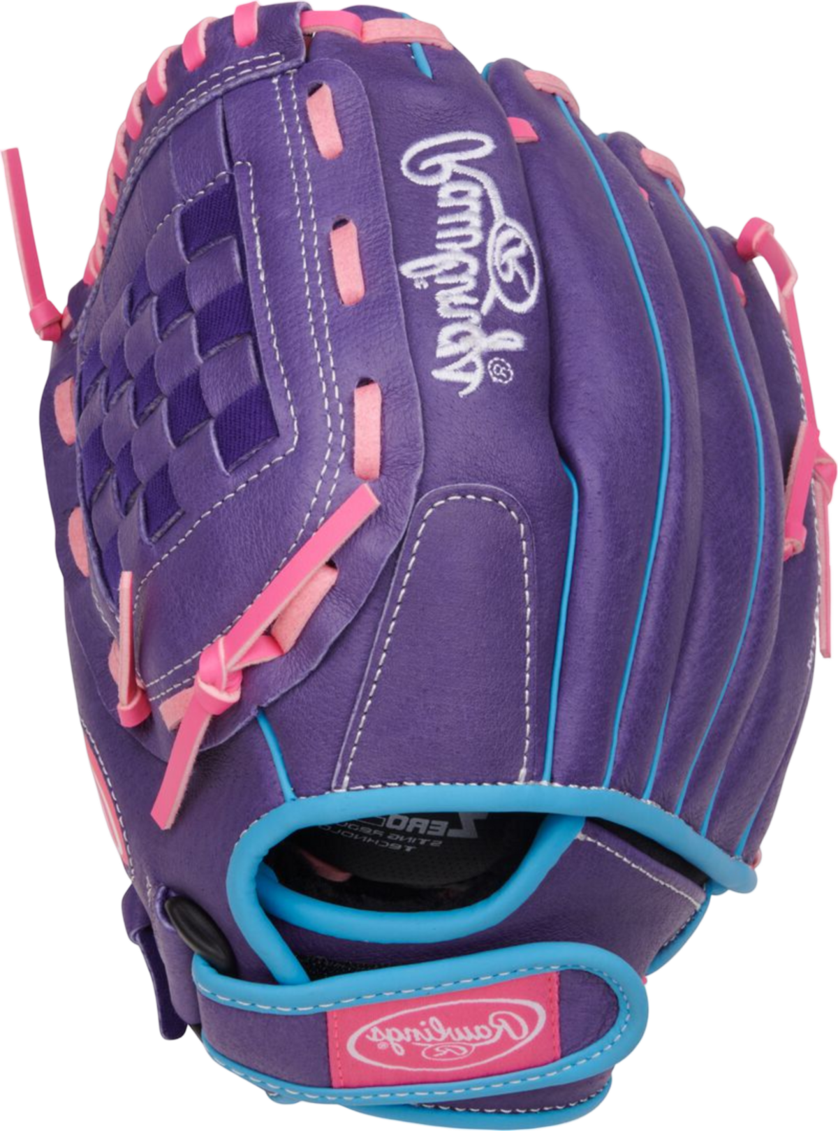 Rawlings Sure Catch Softball 11" Youth Glove Purple/Pink/Columbia Blue LHT