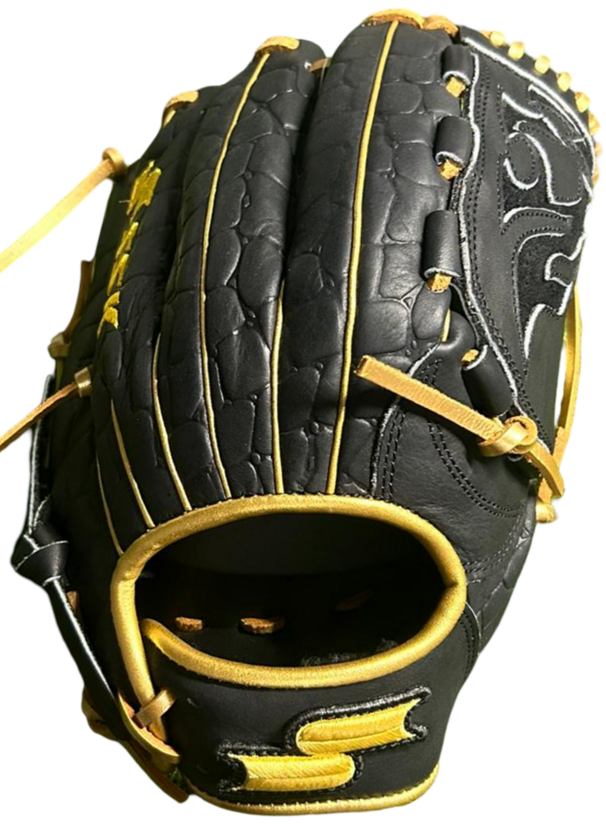 SSK EBC50 12" Pitcher/Infield Glove Crocodile Pattern Black/Gold RHT