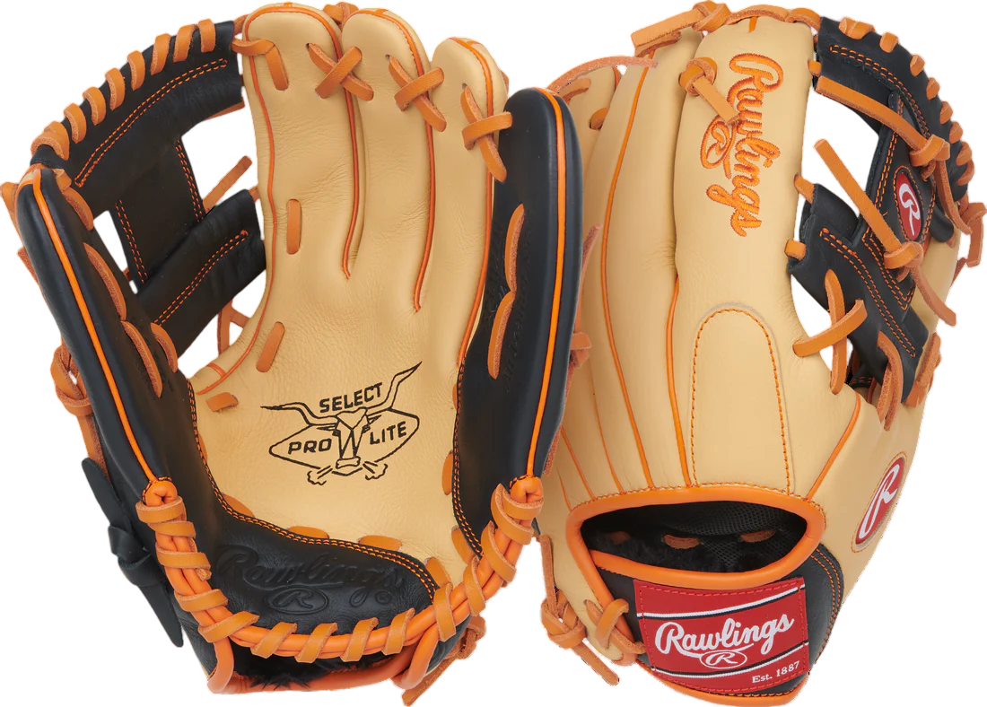 Rawlings Select Pro Lite Jackson Holliday 11.25" Youth Infield Glove Tan/Black/Orange RHT