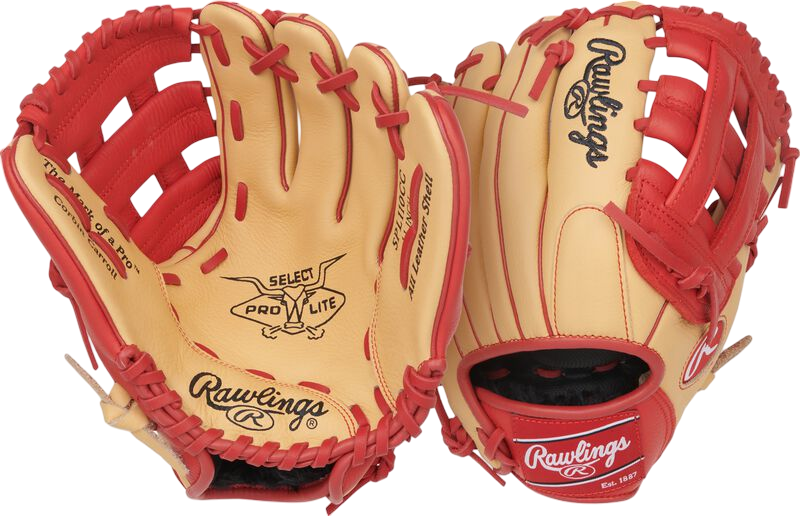 Rawlings Select Pro Lite Corbin Carrol 11" Youth Infield Glove Tan/Scarlet RHT