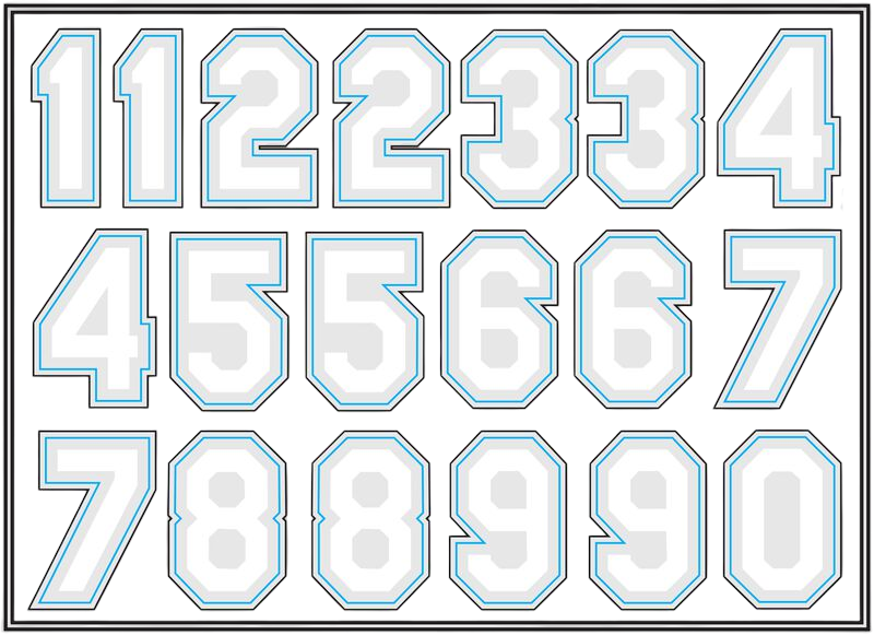 RAWLINGS HELMET NUMBERS DECAL KIT