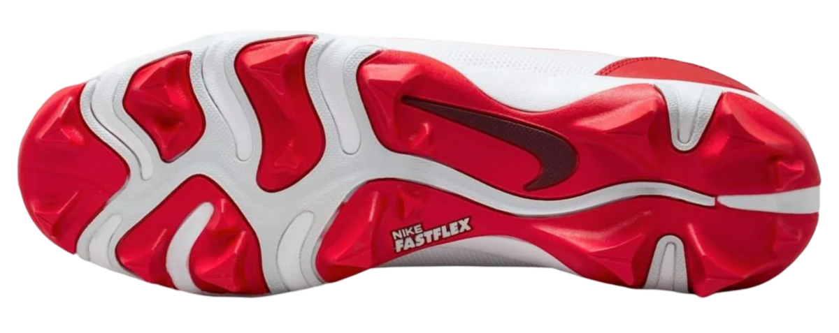 Nike Trout 9 White/University Red Low Rubber Cleats