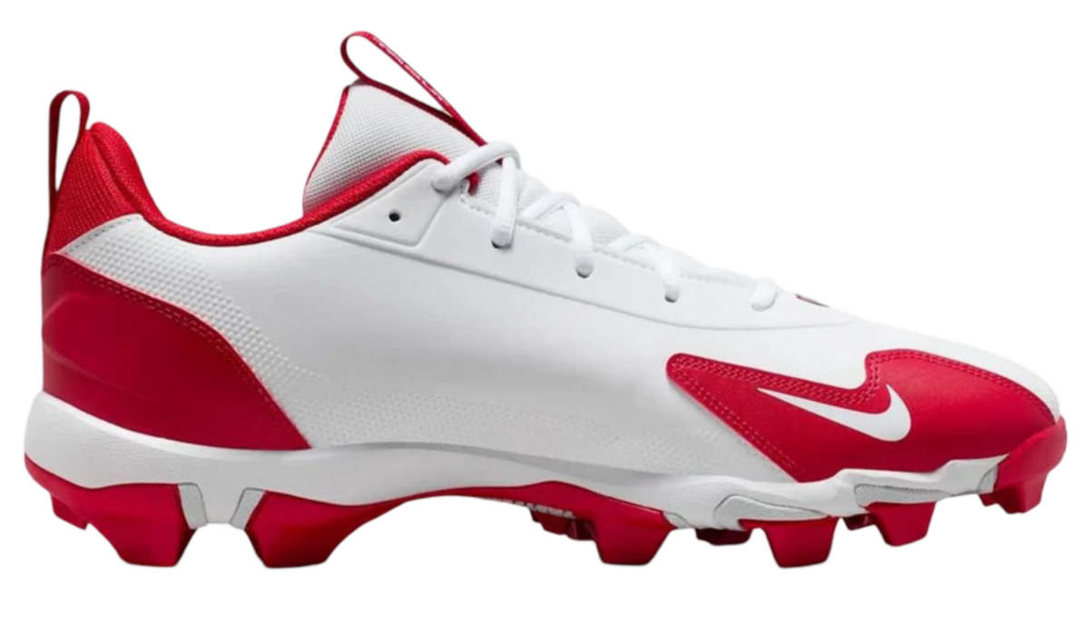 Nike Trout 9 White/University Red Low Rubber Cleats