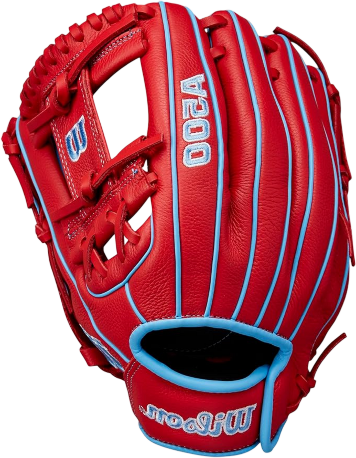 Wilson A500 11.5" Infield Glove Red/Baby Blue LHT