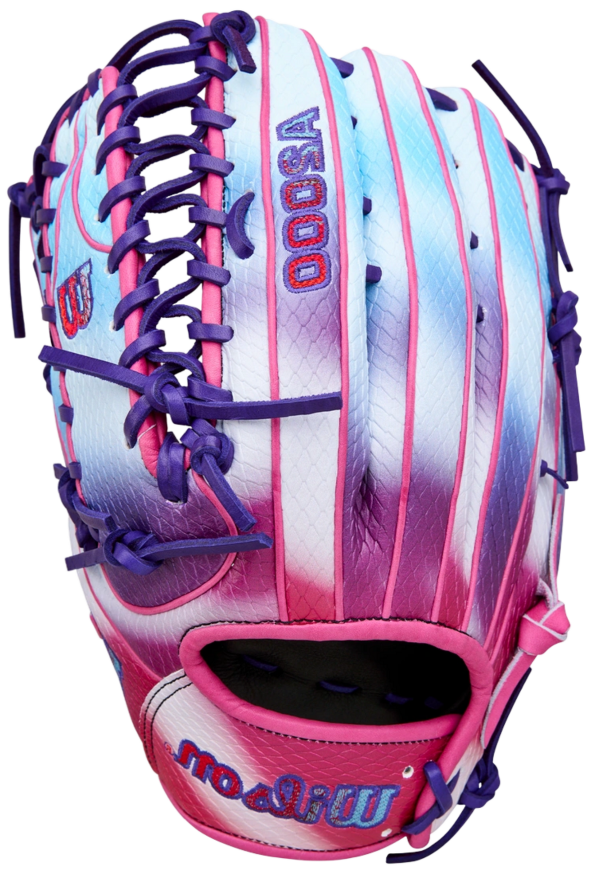 Wilson A2000 OT7SS 12.75&rdquo; Outfield Glove Pink/Purple/Blue/Cloud LHT