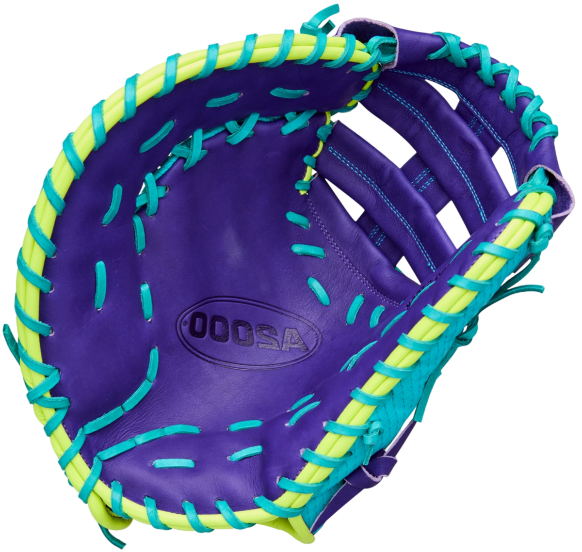 Wilson A2000 1612SS 12" First Base Glove Teal/Purple/Neon LHT