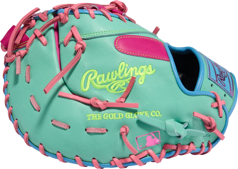 Rawlings Heart Of The Hide 13" First Base Glove Mint/Hot Pink/Pink/Columbia Blue