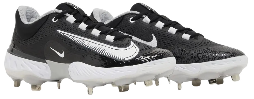 Nike Huarache Elite 4 Low 'Black/Dark Smoke Grey Metal Cleats