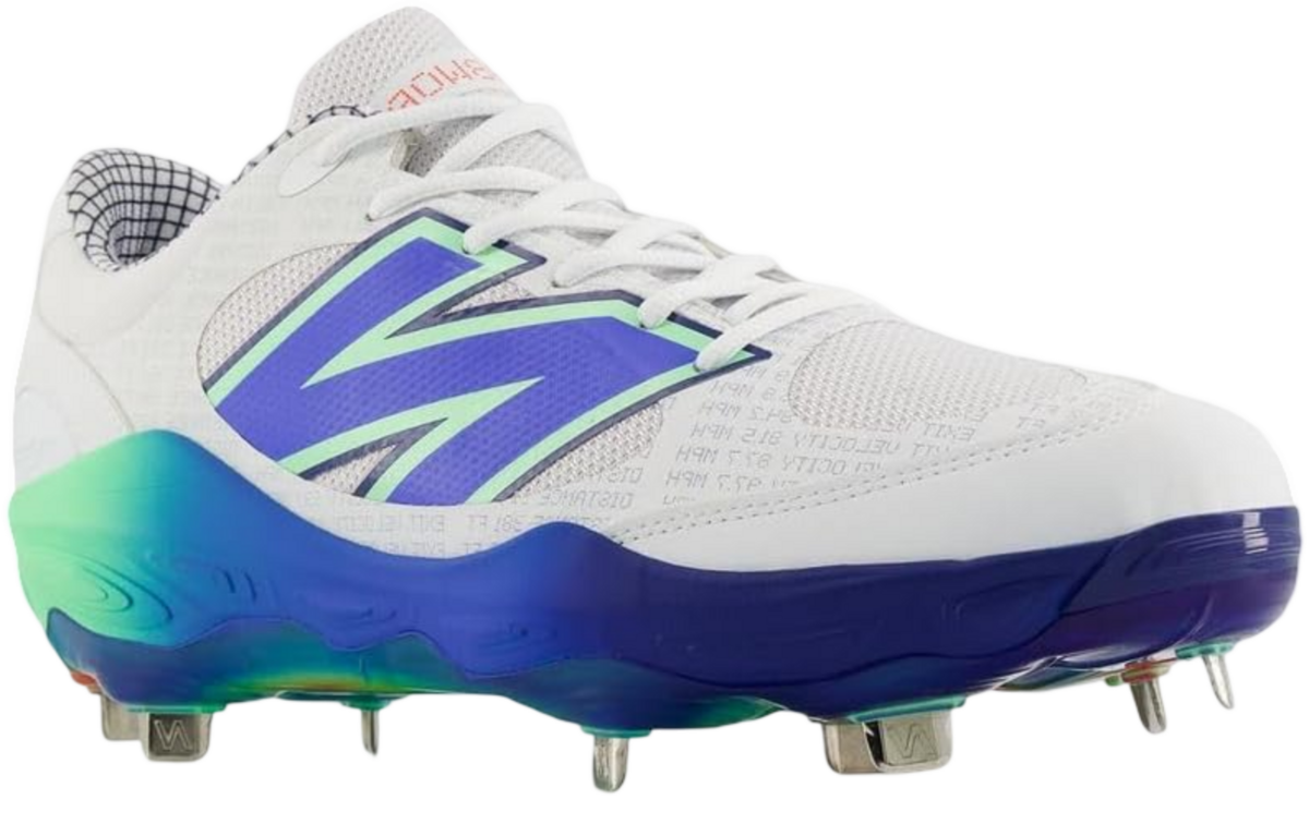 New Balance L3000IT7 White/Electric Jade/Bright Lapis Metal Cleats