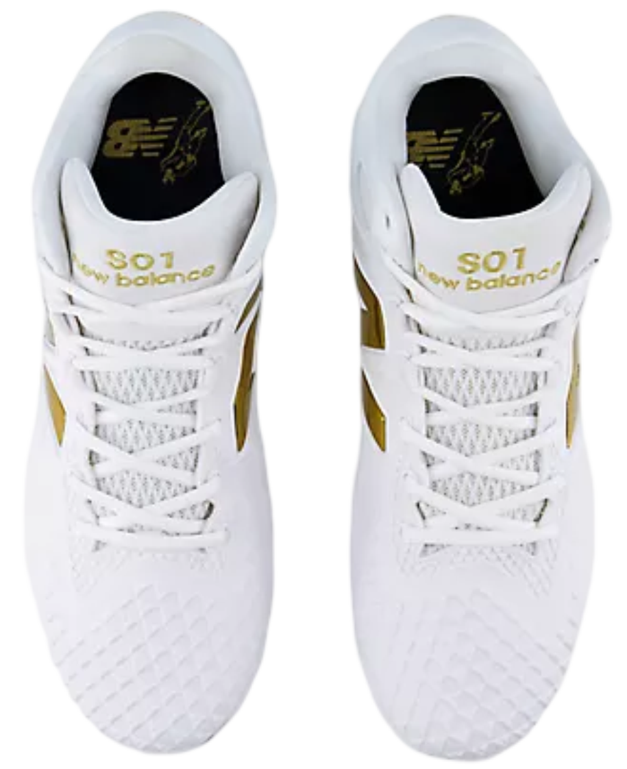 New Balance FuelCell Ohtani 1 White/Gold Metal Cleats