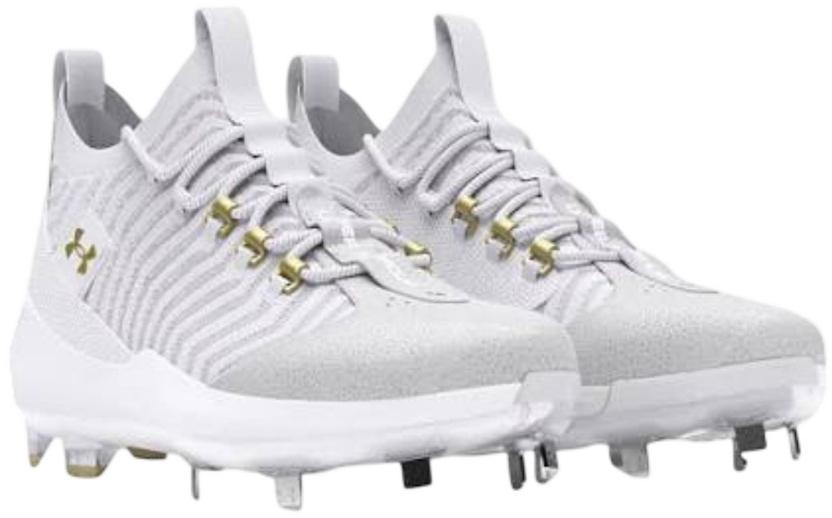 Under Armour Harper 9 Pro White/Metallic Gold Metal Cleats