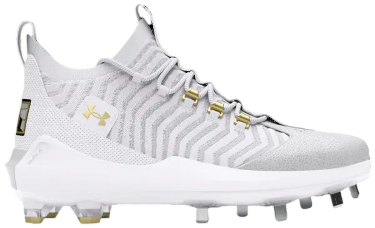 Under Armour Harper 9 Pro White/Metallic Gold Metal Cleats