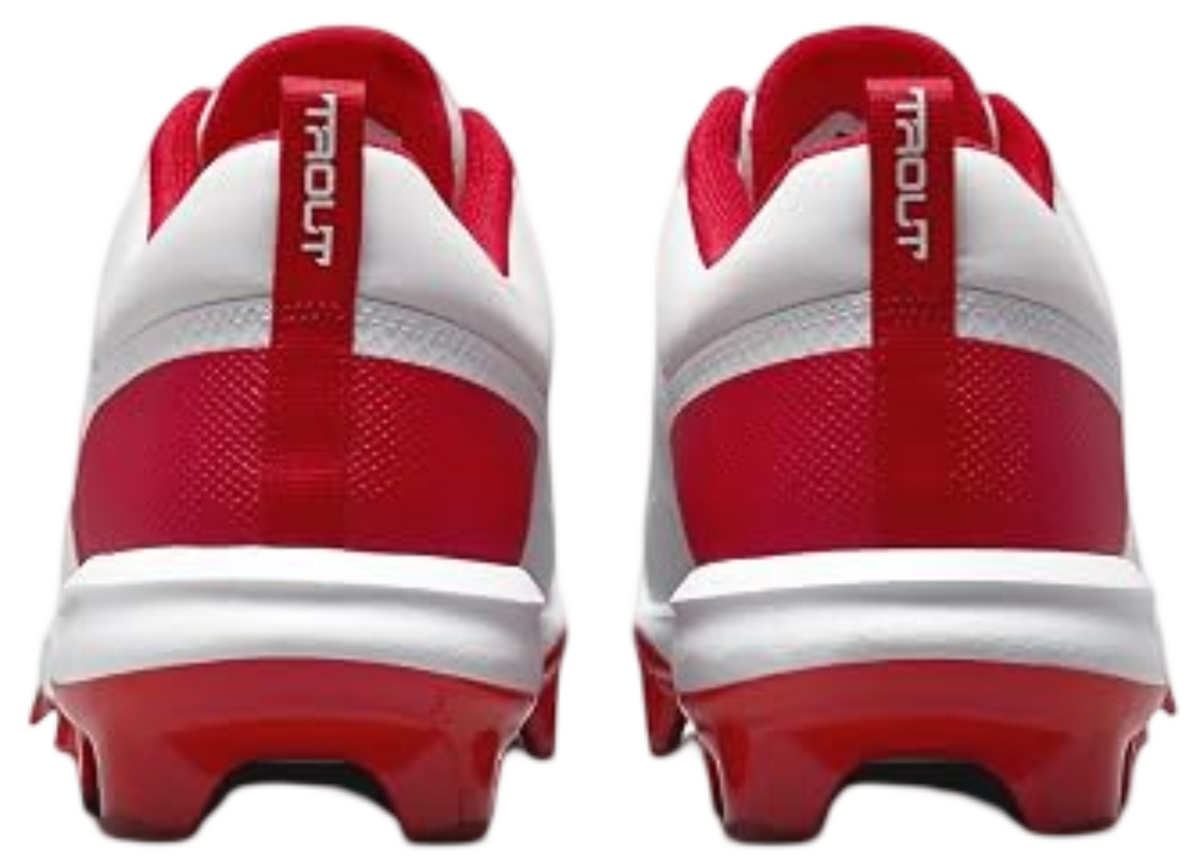 Nike Trout 9 Pro White/Scarlet Low Rubber Cleats