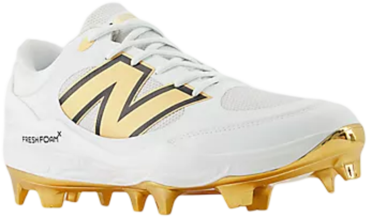 New balance PL3000L7 White/Metalic Gold Rubber Cleats