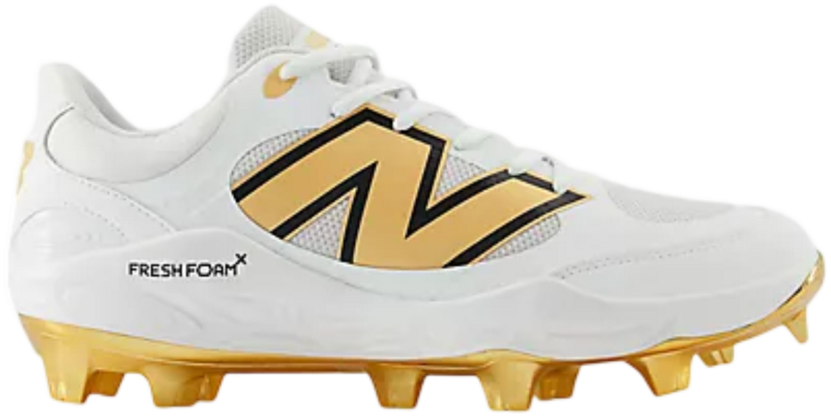 New balance PL3000L7 White/Metalic Gold Rubber Cleats