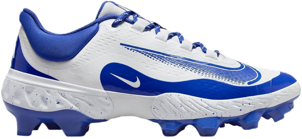 Nike Huarache Elite 4 White/Hyper Royal Splatter Low Rubber Cleats