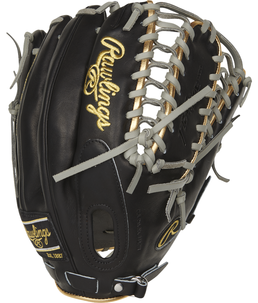 Rawlings Pro Preferred 12.75" Outfield Glove Black/Gray RHT
