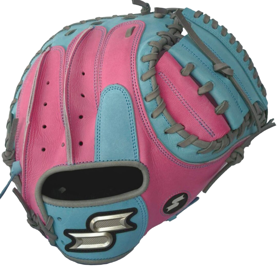 SSK Pro Custom 33" Catcher Glove Pink/Colombia Blue RHT
