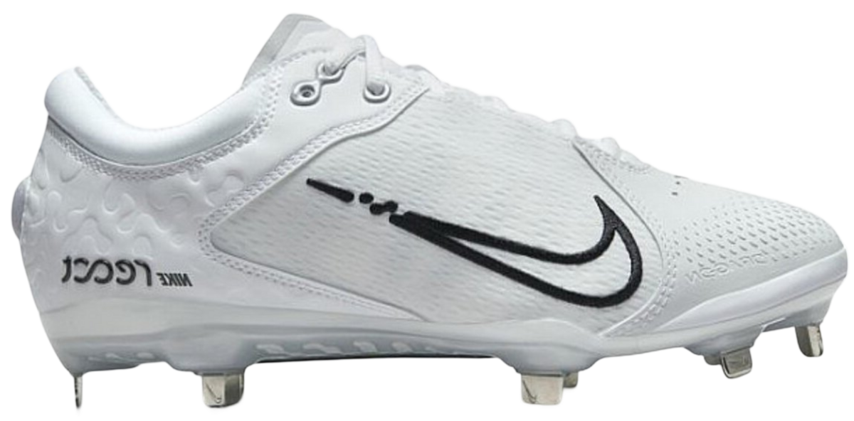Nike Hyperdiamond 4 White Metal Cleats