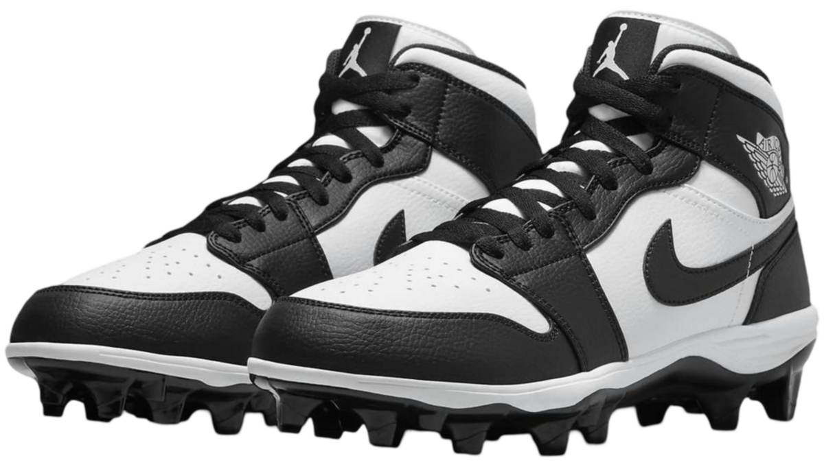 Nike Air Jordan 1 Black/White High Rubber Cleats