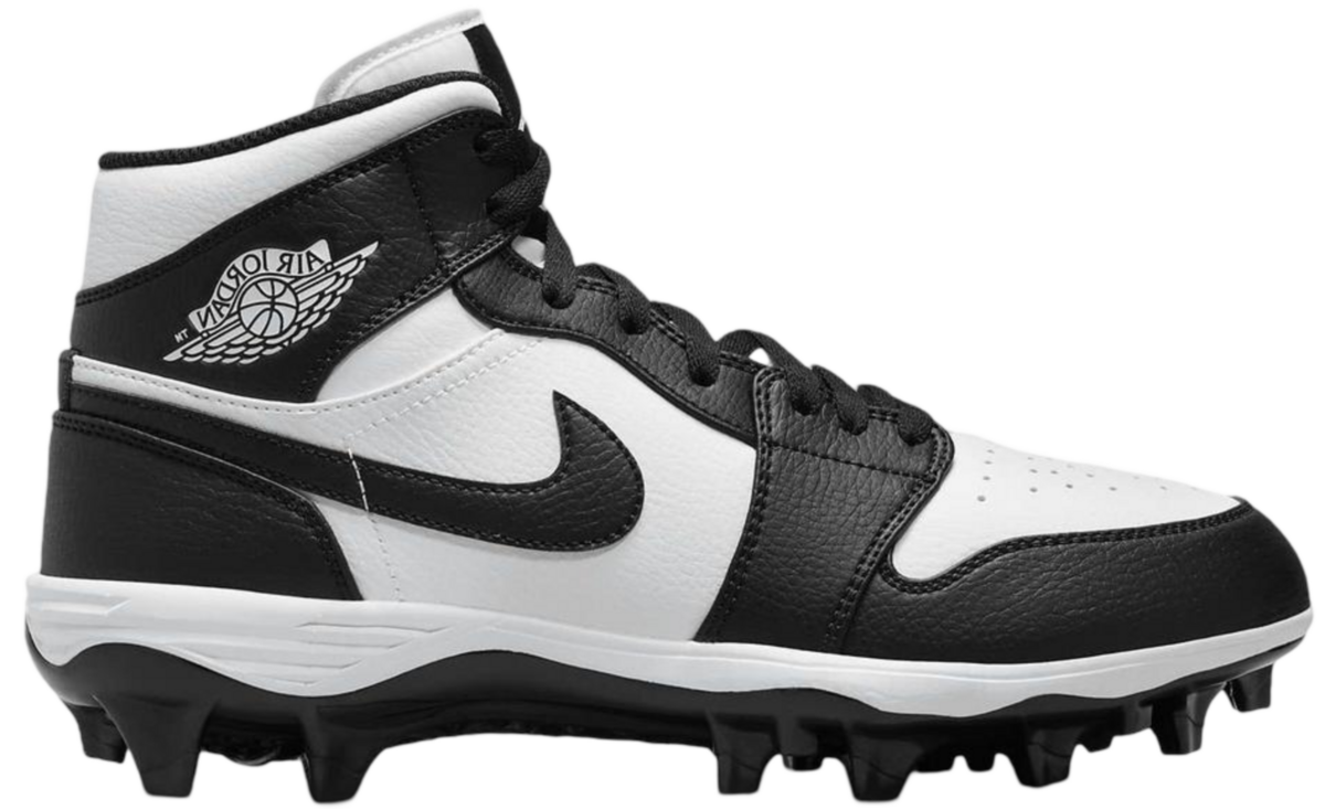 Nike Air Jordan 1 Black/White High Rubber Cleats