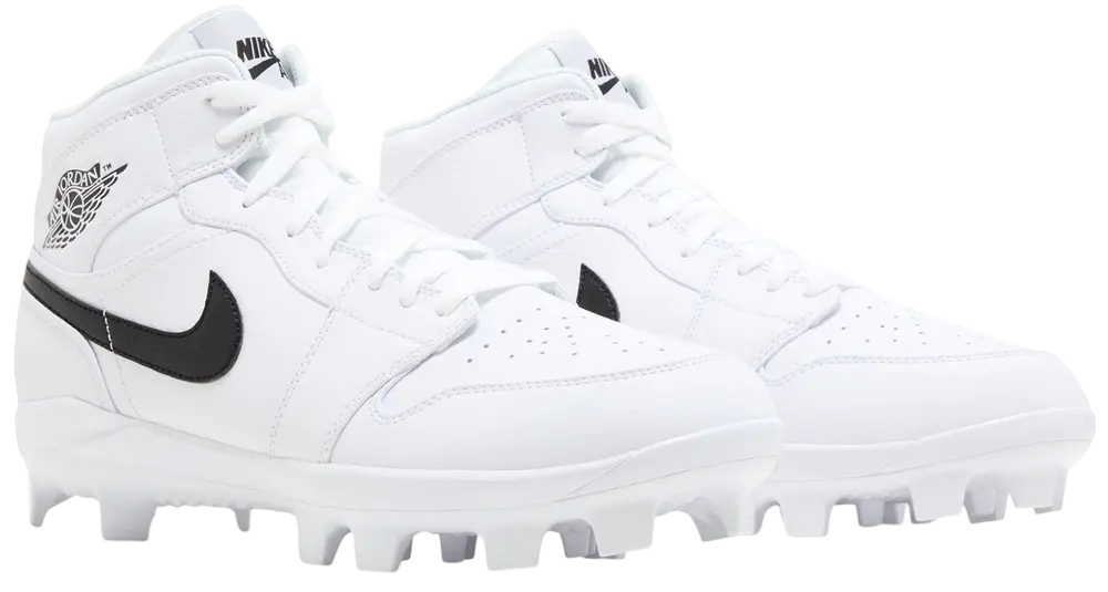 Nike Air Jordan 1 White/Black High Rubber Cleats