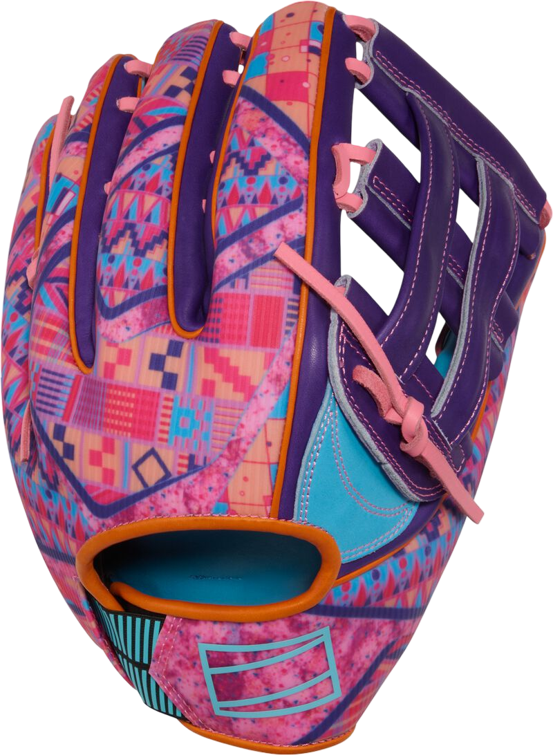 Rawlings REV1X 12.75" Outfield Glove Columbia Blue/Purple/Pink RHT