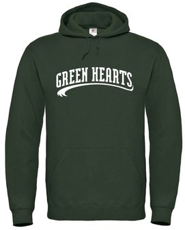 Green Hearts Hoodie Green