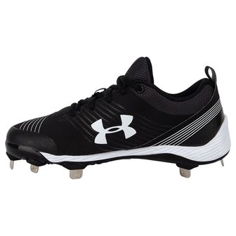 Under Armour Glyde Black/White Stripes Metal Cleats