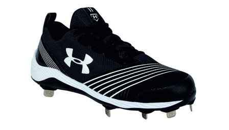 Under Armour Glyde Black/White Stripes Metal Cleats