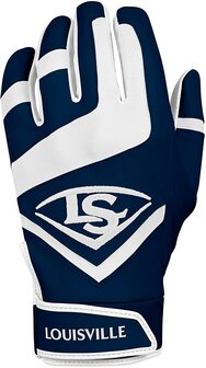 LS GENUINE NY - Louisville Slugger Genuine Youth Batting Gloves Navy YS T/M XXL